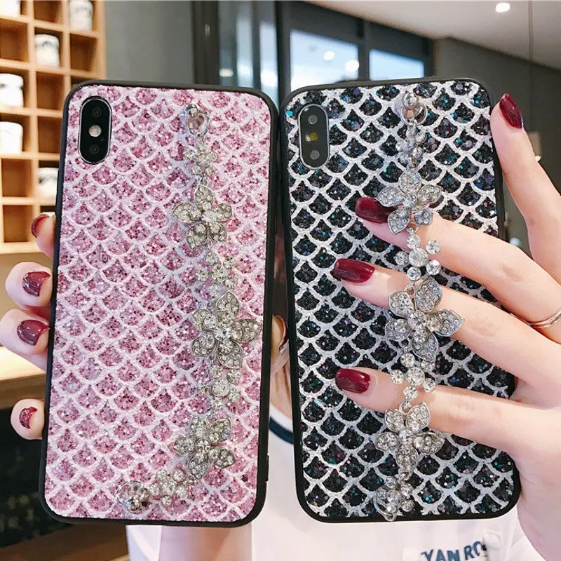 Чехол для телефона Samsung galaxy M10 M20 M30 M 10 20 30 A40S с металлическими цепочками и