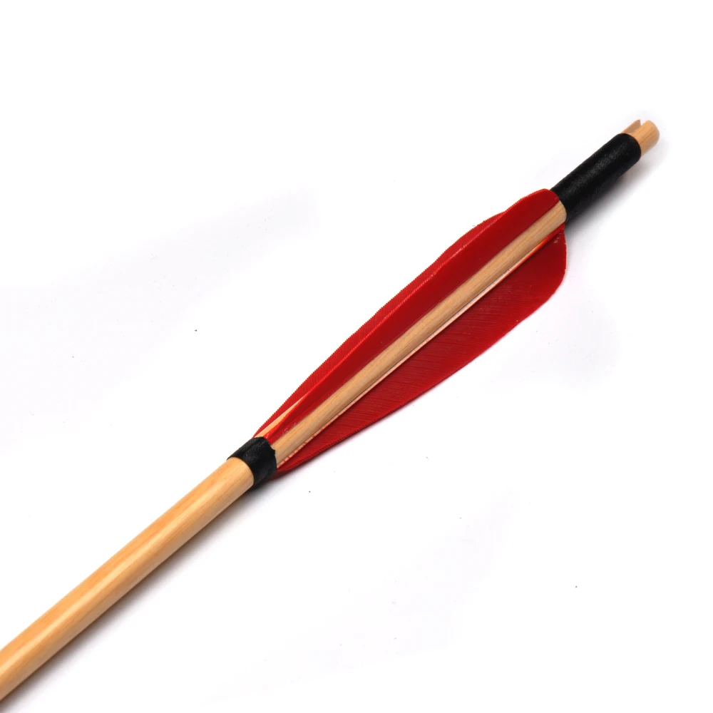 

HandMade Wooden 31" Cedar Pine Arrow with Turkey Feathers OD 8.5mm for Archery Shooting Target