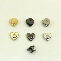 10pcs 10mm heart rivet studs button nail metal buckles screw for bag hardware handbag decor leather craft accessories