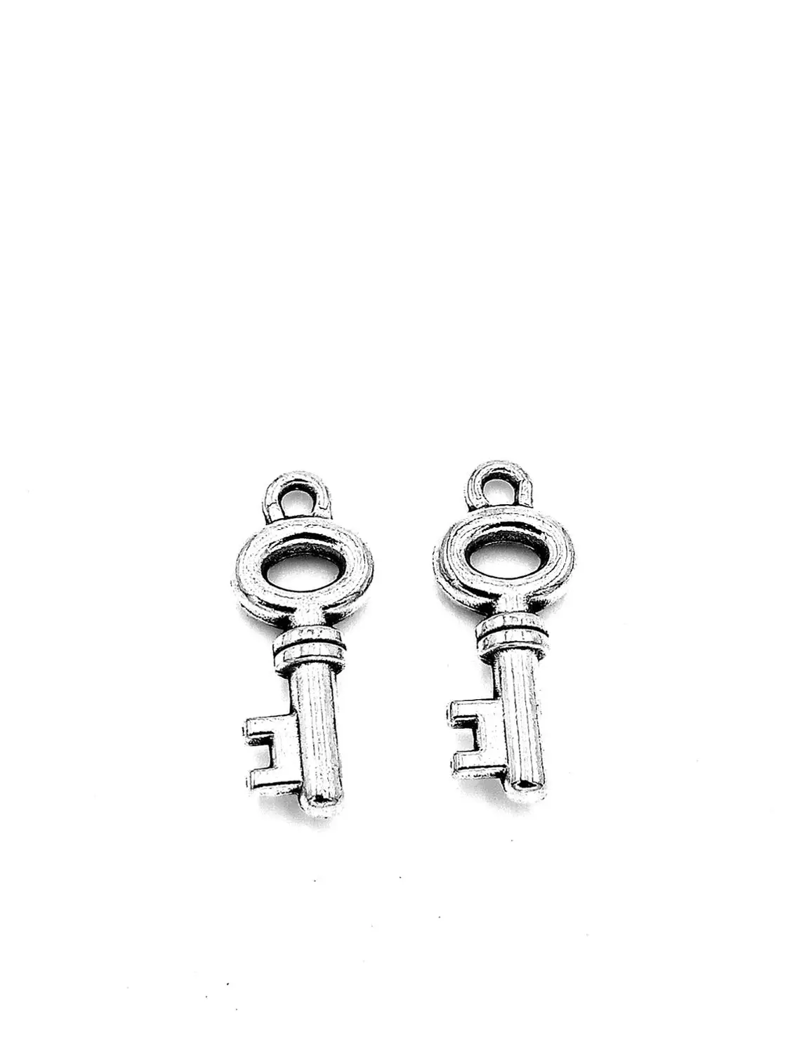 

100pcs Mini Key charms pendant 18x6mm antique silver ornament accessories jewelry making craft base material