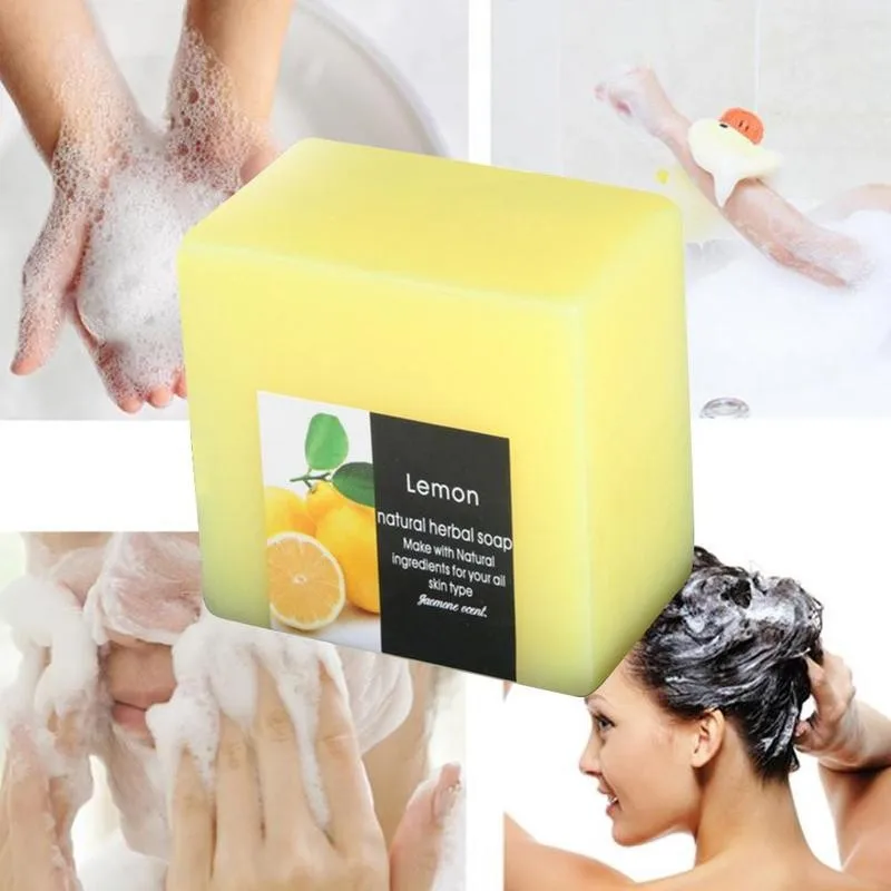 

100g Handmade Lemon Soap Face Cleanser Removal Ance Care Cleaning Shower Pores Deep Moisturizing Whitening Soap Body Skin B3F3