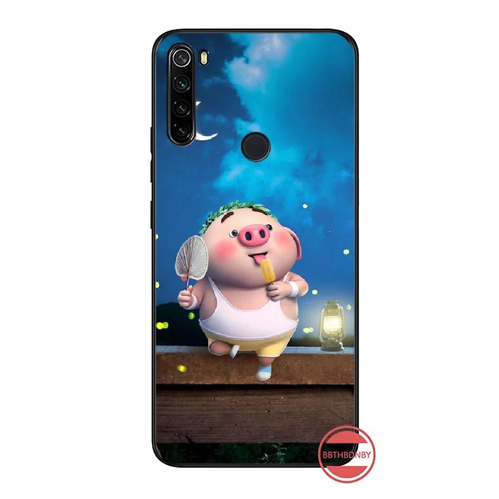pig Lovebay Cute Lovely Cartoon animal Black Cell Phone Case For xiaomi Redmi 5 5A plus 7A 8 note 2 3 4 6 7 GO K20 A2 | Мобильные