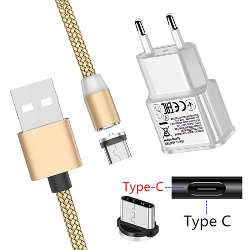 Магнитный зарядный кабель USB Type C для Samsung Galaxy S8 A20 A50 Nokia 6 2 7 1 Sony Xperia 5 10 XA2 LG G5 Honor 8 20 5V