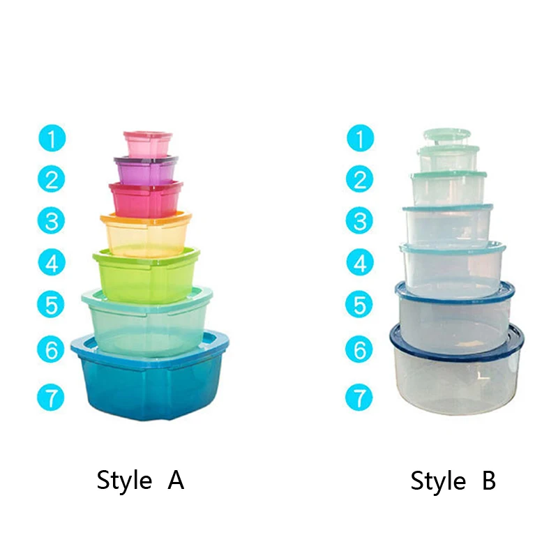 Пищевой контейнер 7 шт./компл. пластиковый бэнто для сохранения свежести