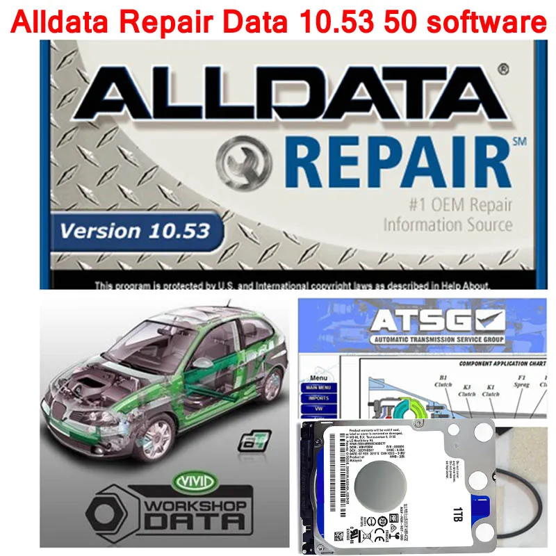 Авто Ремонт Alldata программное обеспечение V10.53 mit chell onde спроса 2015 atsg elsawin Vivid