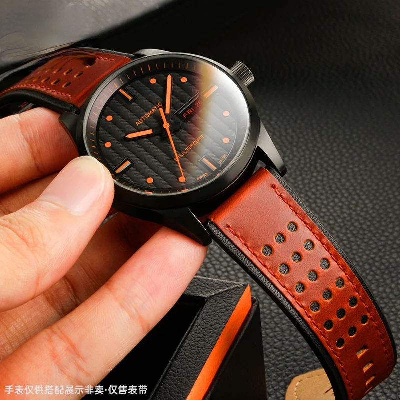 

Vintage Genuine Leather Watch Band for Tissot Speed Chi T116 Mido Orange Rudder M005 Cowhide Bracelet 20 22 24mm