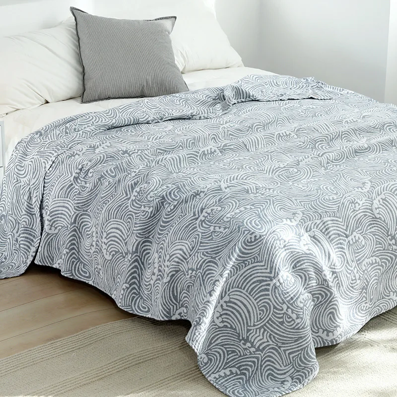 Junwell 100% Baumwolle Muslin Dünne Decke Bett Sofa Abdeckung Japanischen Günstigen Wolken Design Gaze Große Weiche Decke