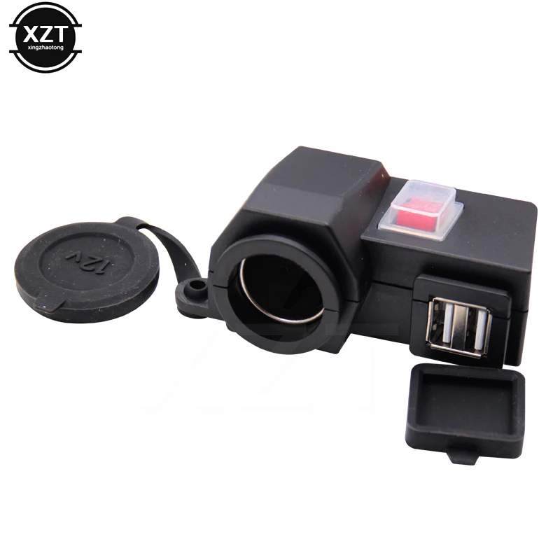 

Dual USB Power Port Motorcycle Car Charger DC 12-24V Waterproof Motorcycle Lighter Charger
