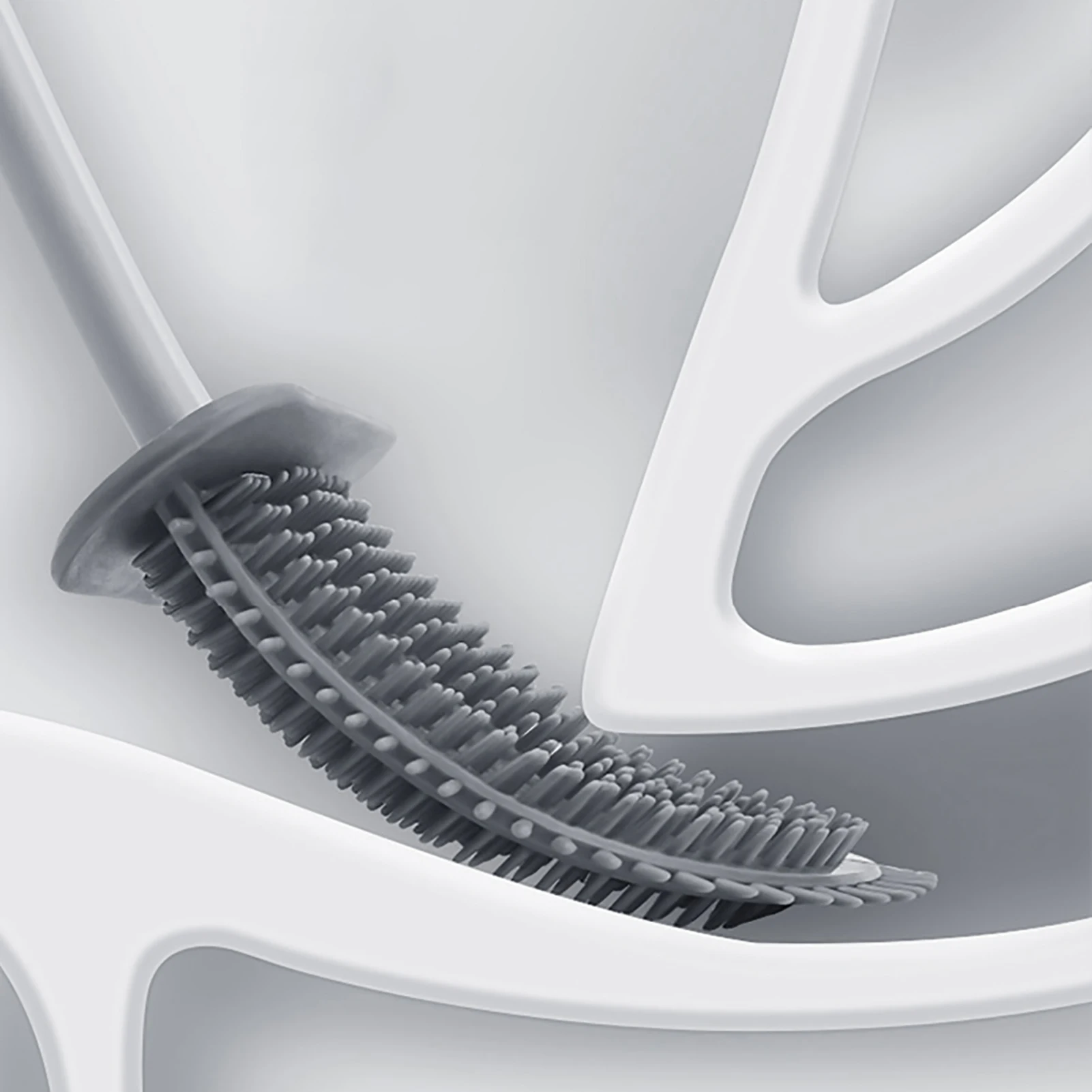 

Wall-mount Bathroom Brush Silicone WC Soft Bristles Brush Head Toilet Brush Clouds Cleaning Brush with Holder Set Durable Brush