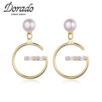 hongye new arrival fashion round pearl drop earrings for women party not closed circle bohemian punk zircon jewelry brincos