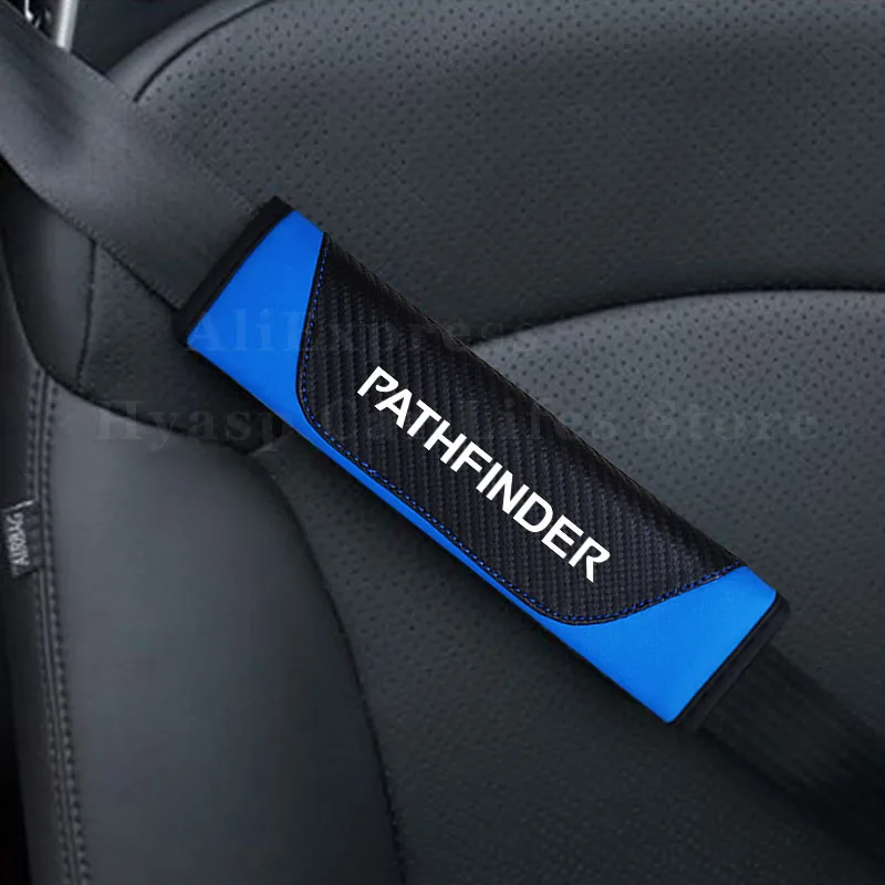 Car Safety Belt Shoulder Pad For Nissan Pathfinder Auto Seat Belt Protector Carbon Fiber Seatbelt Cover Car Accessories