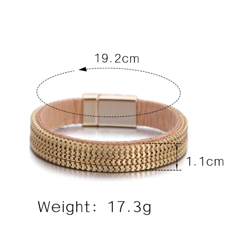 

Exquisite Charm Women's Bracelet Wristband Retro Metal Two-color Chain Magnetic Buckle Female Bangle Fashion Trend Jewelry
