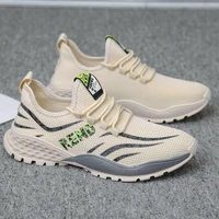 2021 spring and autumn new trend fashion all match mens shoes non slip lightweight low cut lace up breathable flying sneakers