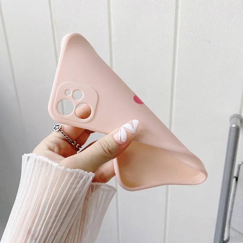 colorful love heart phone case for iphone 11 12 13 pro max 13 mini x xr xs max 7 8 plus candy color soft tpu silicone back cover free global shipping