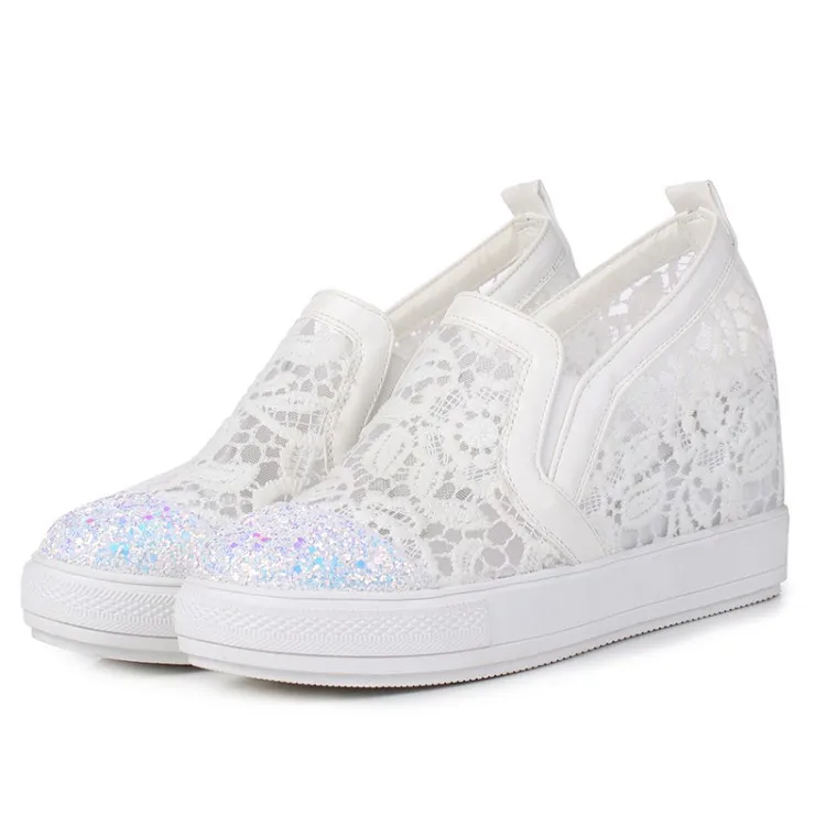 

Women's Shoes Platform Tennis Female Casual Sneaker Increas Height Round Toe Elegant Flats Slip-on Modis Clogs Breathable Summer