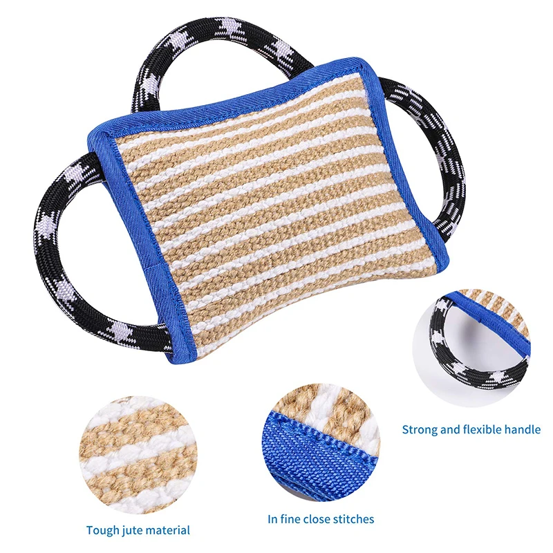 Barato Benepaw-juguetes Interactivos Para Perros, Almohada De Mordedura De Yute Con Mango Cómodo Y Duradero, Juguetes Ecológicos Para Mascotas, Entrenamiento Para Cachorros