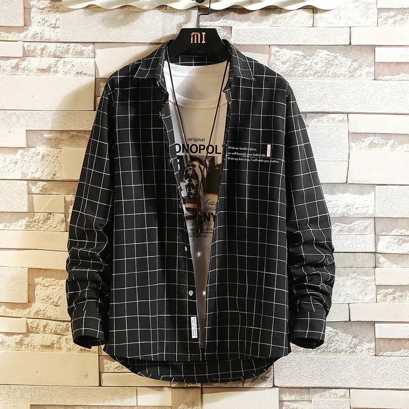 

2020 New Spring Casual Plaid Shirt Men Slim Fit Cotton Male Long Sleeve Shirts Men Fashion High Quality shirts for men