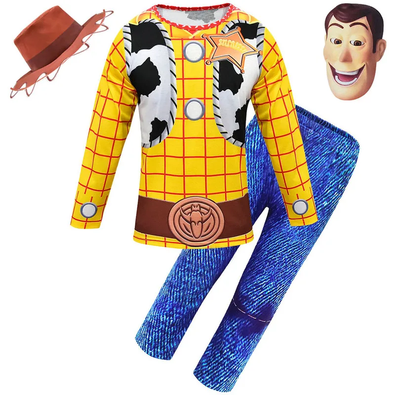 

Boys girls set New Movie Toy Story 4 Christmas Kids Clothes Suit Toddler Baby Clothing Cowgirl Cosplay Costume Bag Fancy clothes