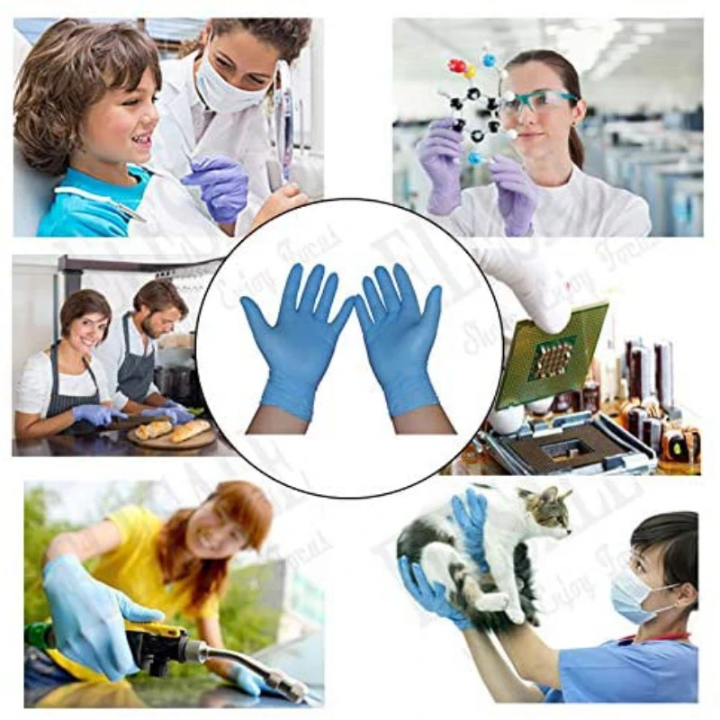Одноразовые нитриловые перчатки Wostar водонепроницаемые бытовые рабочие митенки