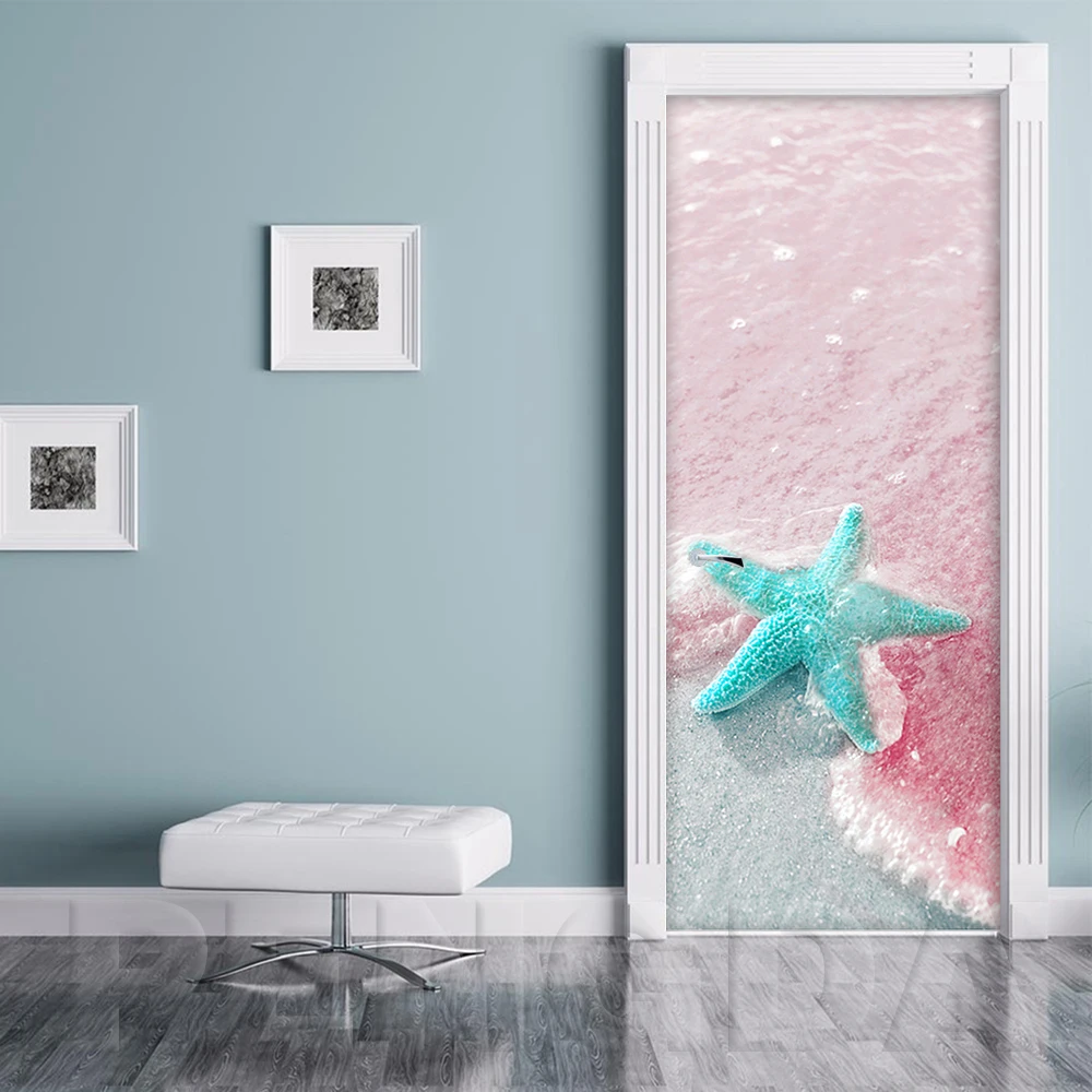 Самоклеящаяся настенная 3D наклейка на дверь новая Пляжная башня украшение для