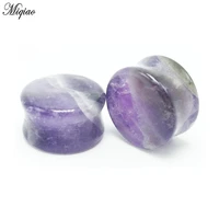 miqiao 2pcs 6mm 16mm hot selling human body piercing ear tunnel new natural stone ear expander in europe and america