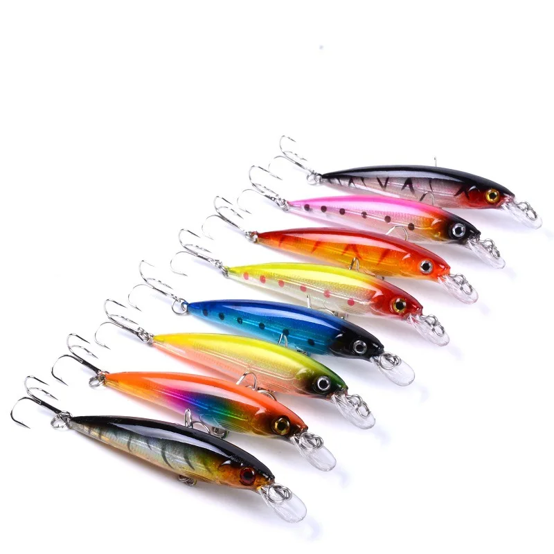 Minnow 43 шт./лот набор приманки для ловли нахлыстом Китай жесткая наживка Jia наживка воблер типа Минноу Карп 6 моделей рыболовные снасти оптом