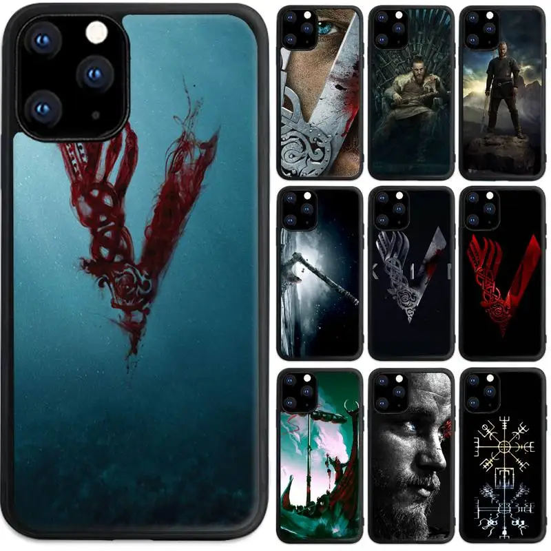 

Ragnar Lothbrok Vikings Phone Case For Iphone 5 SE 2020 6 6s 7 8 plus X Xr XS 11 12 Mini Pro Max PC Fundas Cover
