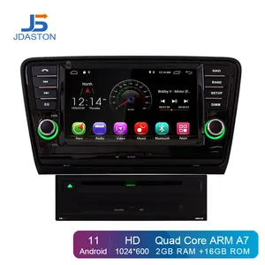 Автомобильный DVD-плеер JDASTON Android 11 для SKODA Octavia 2013, 2014, 2015, мультимедиа, GPS-навигация, 2 Din, автомагнитола IPS, стерео, Wi-Fi, SD