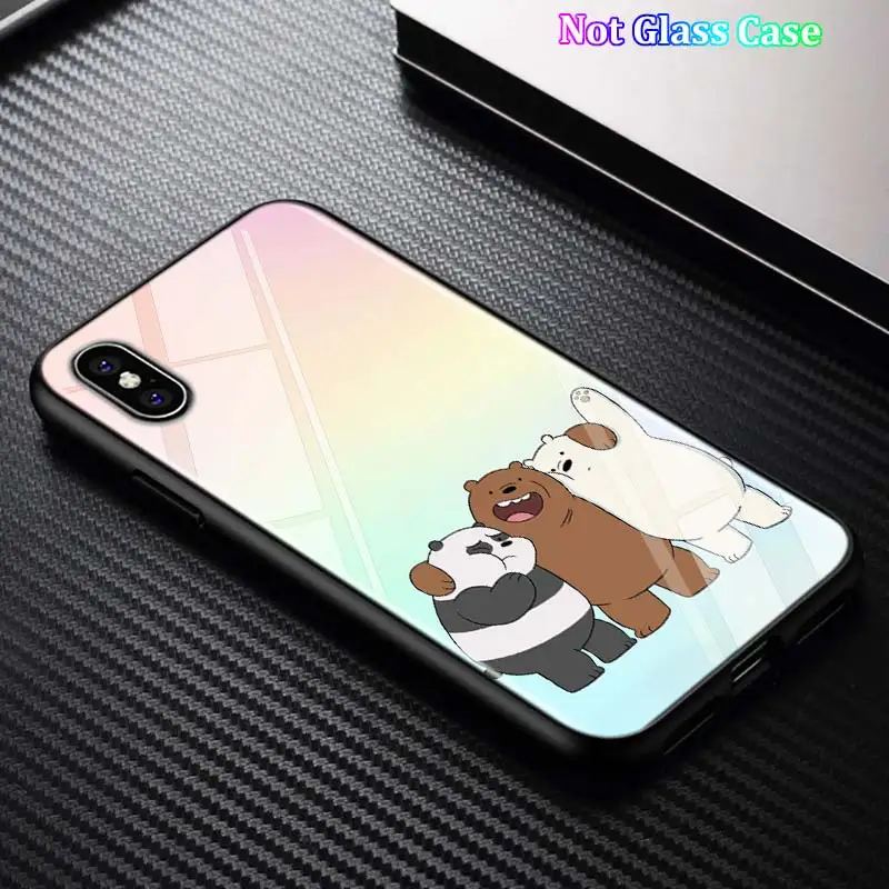 Black Cover Cute Bare Bears for iPhone 11 11Pro X XR XS Max for iPhone 8 7 6 6S Plus 5S 5 SE Glossy Phone Case - Цвет: Style 10