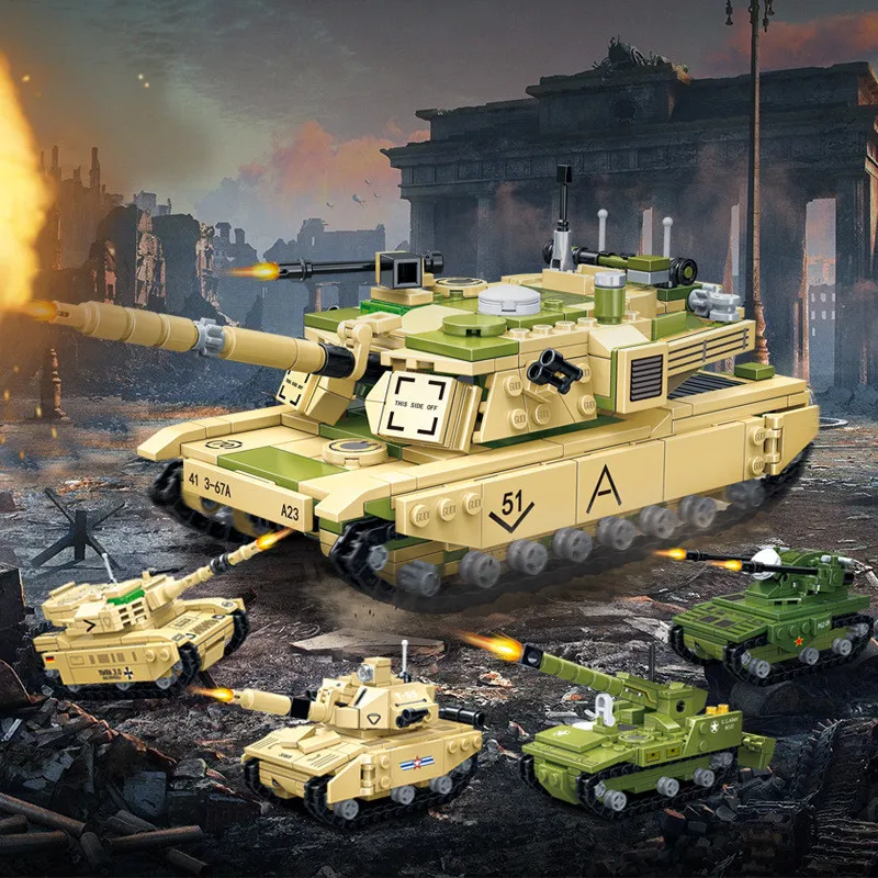 Набор строительных блоков основной боевой танк M1A2 1:28 698 шт. Современные военные
