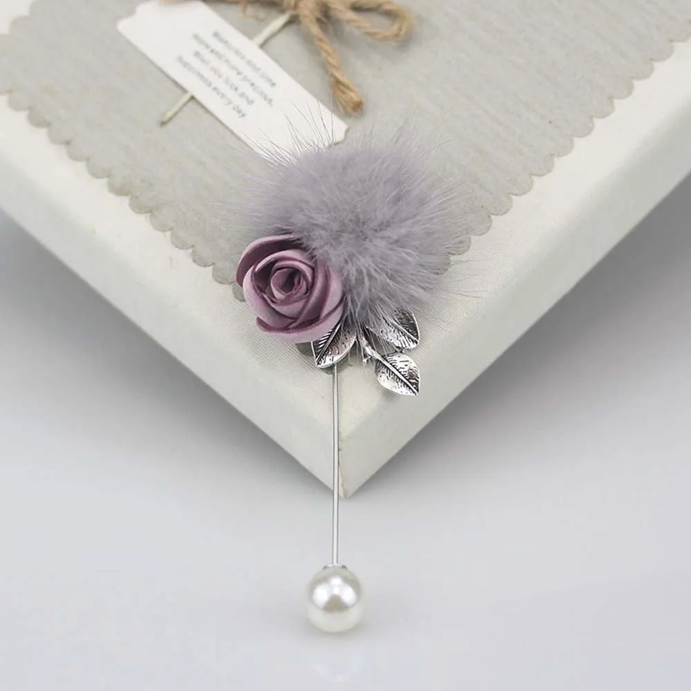 Новинка милая меховая брошь из меха норки с заячьими ушками шариков для женщин