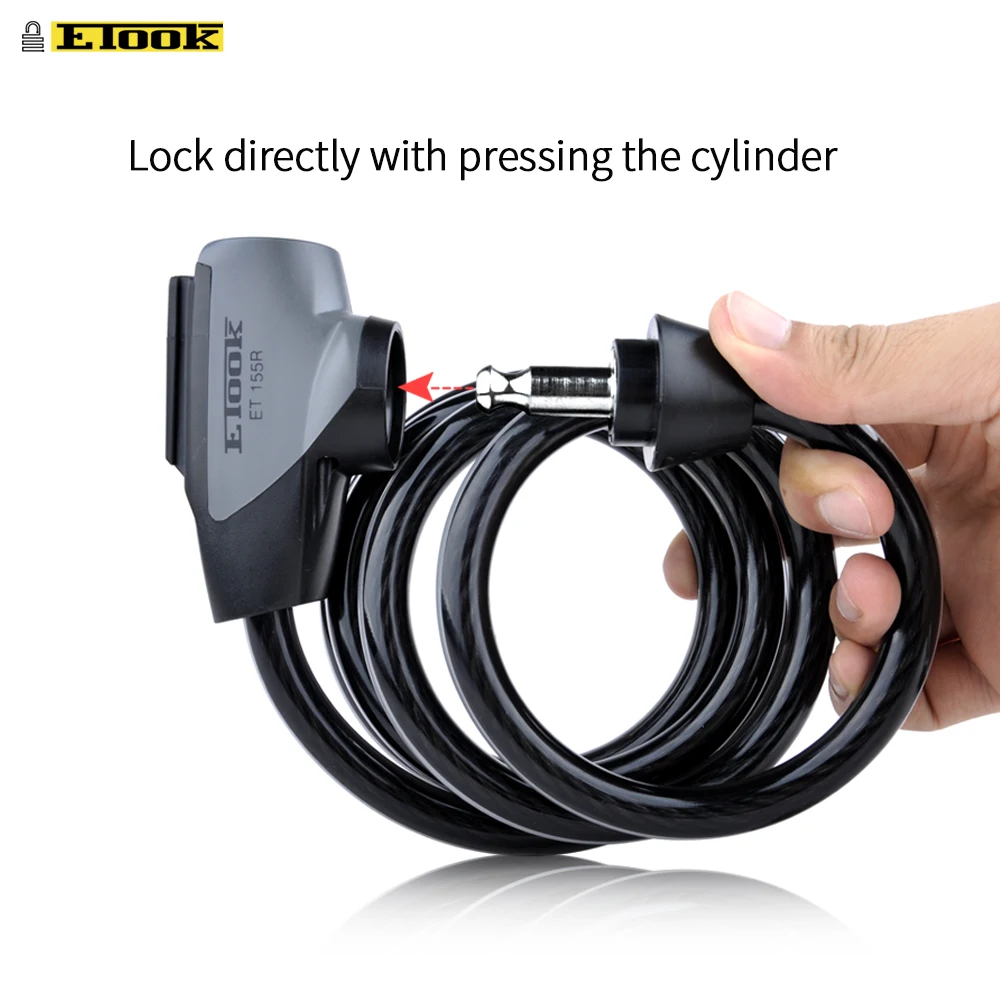 Велосипедный Замок ETOOK с защитой от кражи 1 5 м водонепроницаемый замок для горных