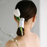 2021 korean headband wedding hair accessories tulip ribbon hair ornaments bridal headwear headpieces for woman jewelry