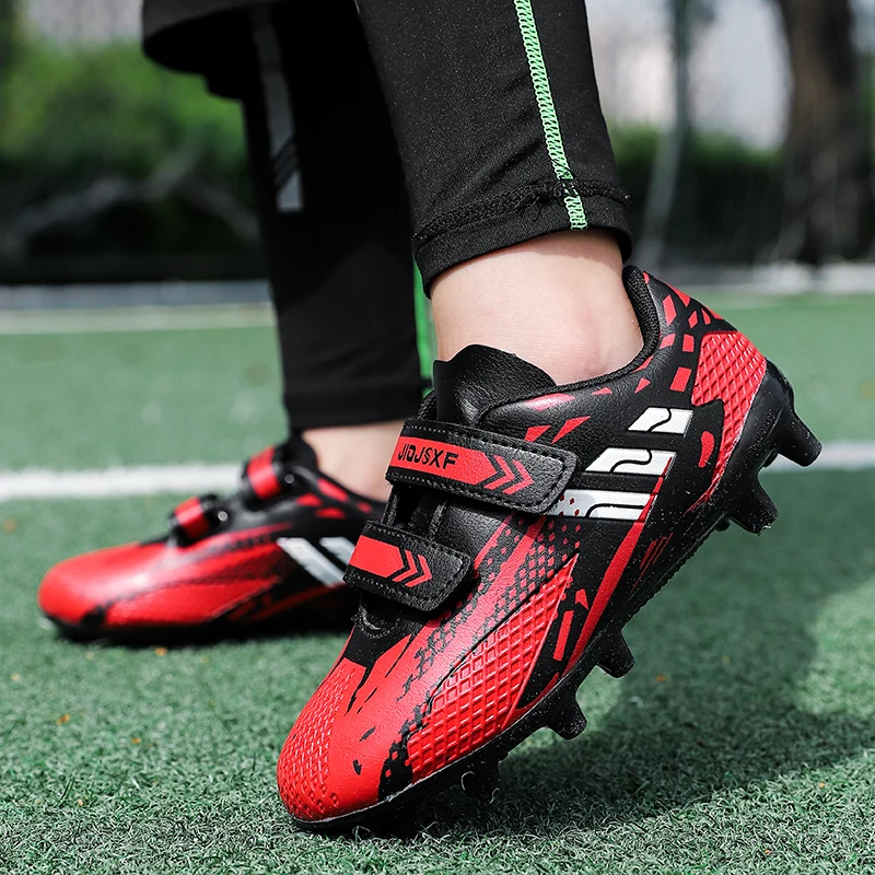 

Kids Football Shoes Boys Girls Sneakers Anti-sliping Crushed Nail Soccer Shoes Velcro Strap Outdoor Sport Children Footwear