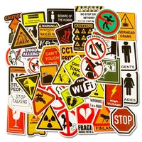 103050pcs warning stickers danger banning signs reminder laptop guitar luggage skateboard phone waterproof sticker decal toy