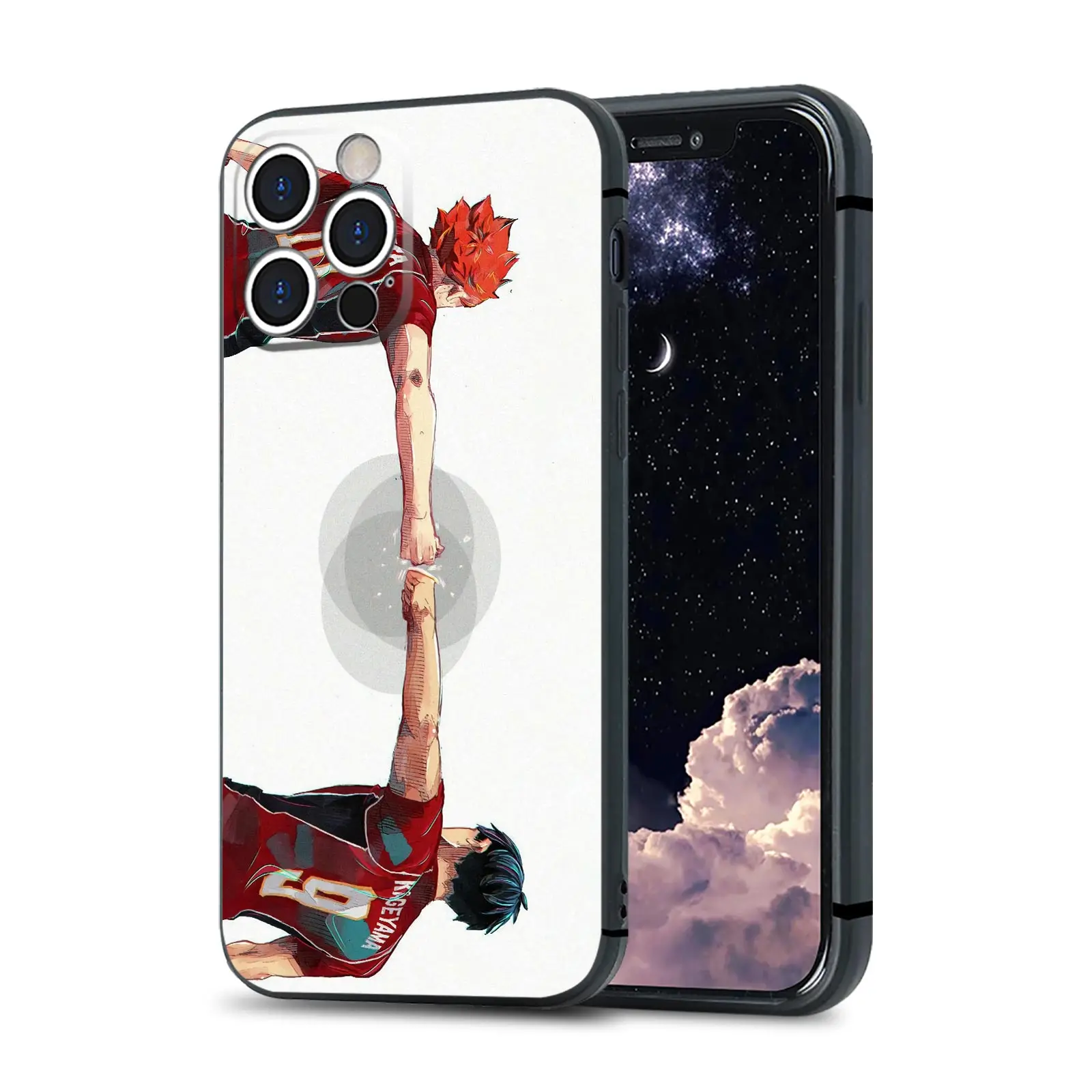 

Чехол для телефона Kagehina Hinata и Kageyama с аниме для iPhone 13 12 11 Mini Pro XS Max 6s SE X XR 7 8 Plus, Мягкий стеклянный чехол