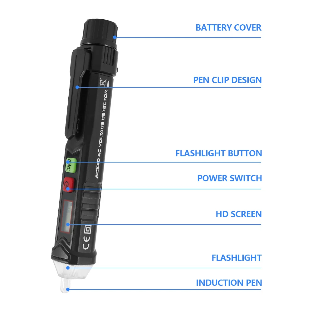 

Voltage Tensioner Voltage Pen Electric Test Sound Light Alarm LED Tester Non-contact Detector