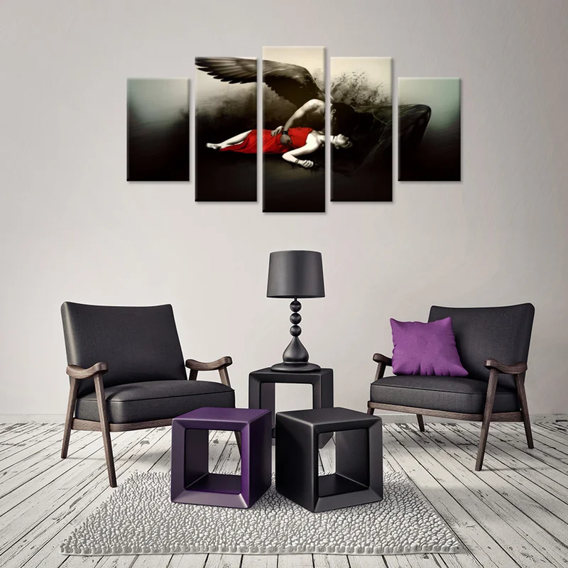 Романтическое художественное полотно 5 шт. фэнтези опавший ангел готические