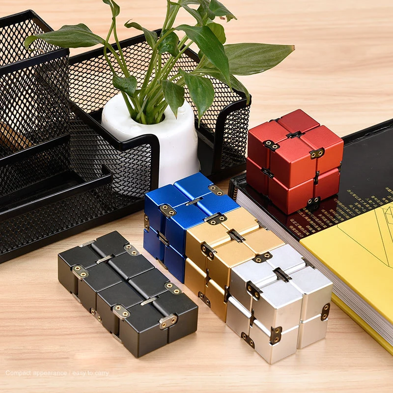 Cubo m&aacute;gico infinito para ni&ntilde;os y adultos, juguetes de descompresi&oacute;n con ventilaci&oacute;n, rompecabezas, RelaxOffice, entretenimiento, Metal-2