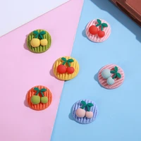 19mm 10pcs round cherry resin jewelry accessories hairpin hair accessories decoration diy phone case patch