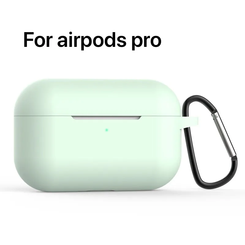 light green pro Силиконовый чехол airpods 1/2/pro с брелком для Apple airpods чехол 1/2/airpods pro Чехол защитный чехол - Цвет: light green pro