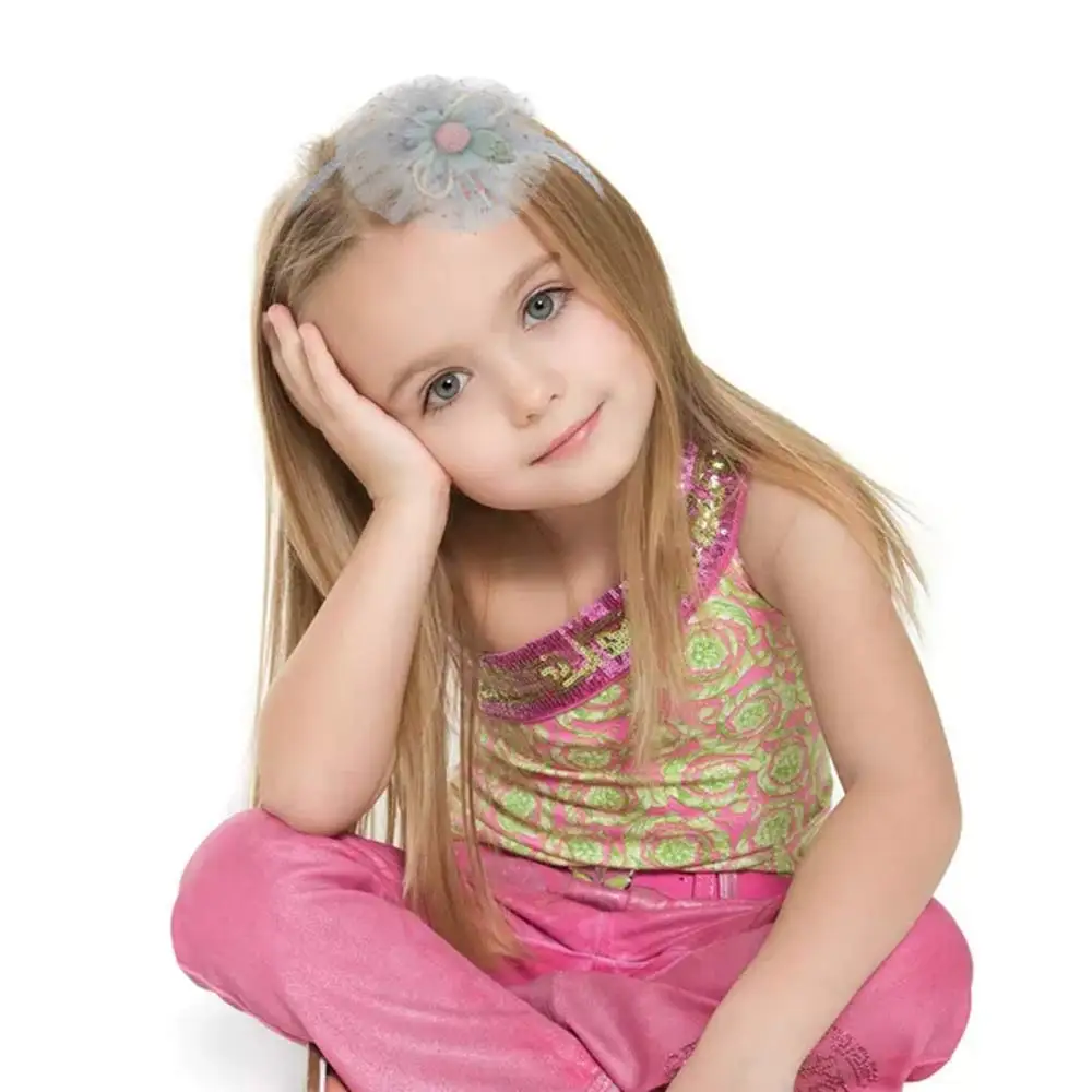 

Ободок для волос детский кружевной с подсолнухами и блестками