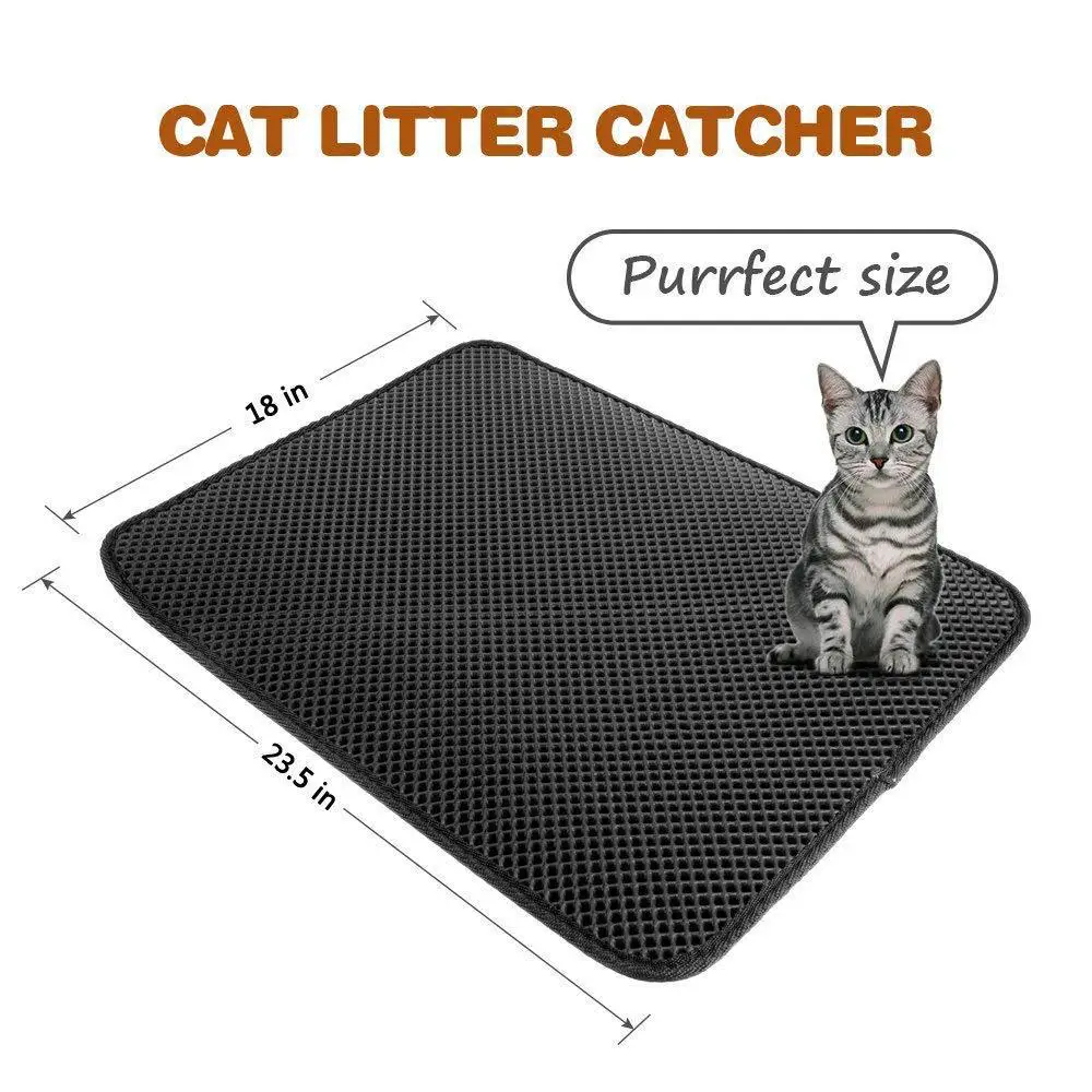 

Cat Litter Mat Pad Double Layer Folden Waterproof Cat Trapping Pet Mat Clean Pad non-slip Products For Cats Accessories