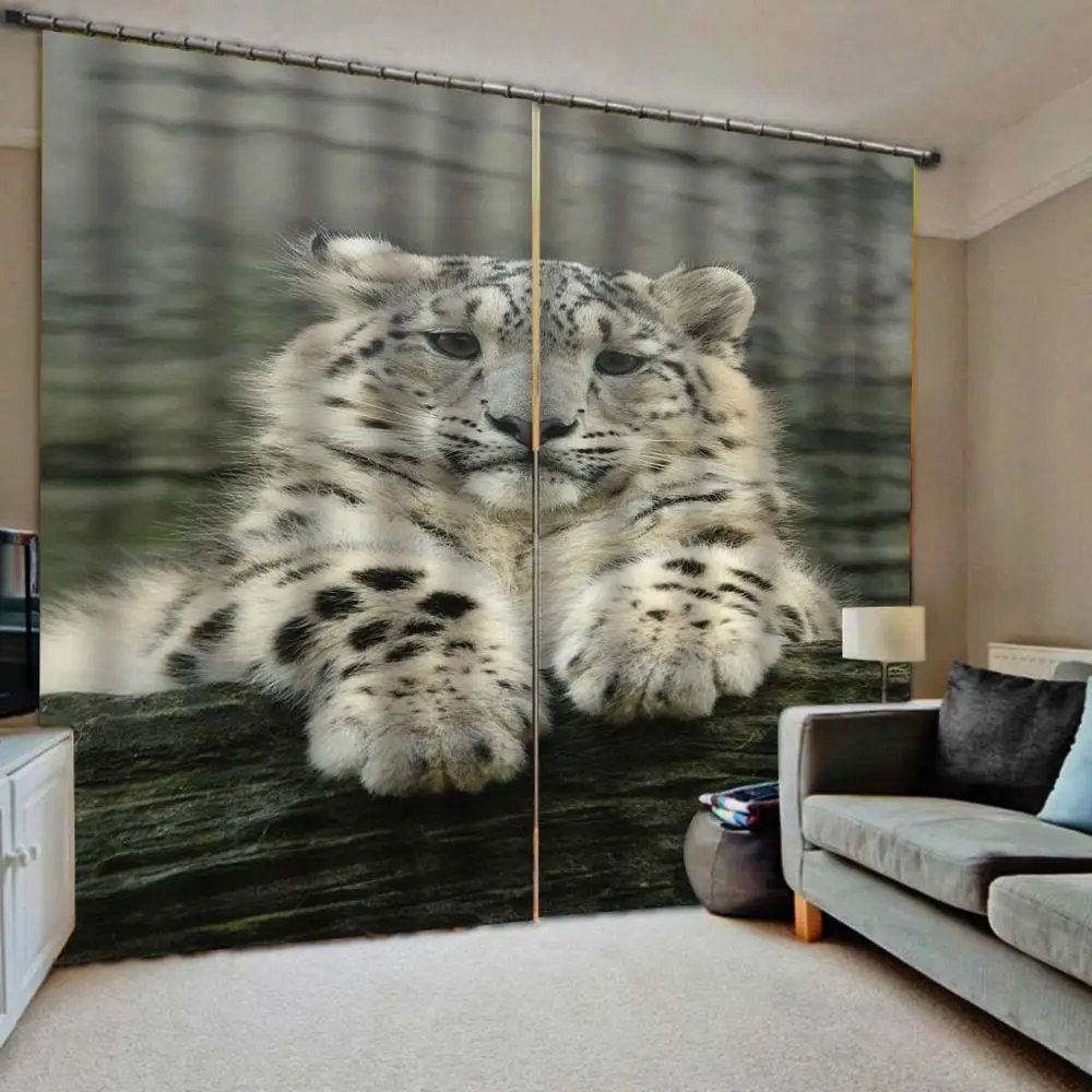 Тигровые шторы 3d затемняющие для гостиной детской спальни тканевые декоративные