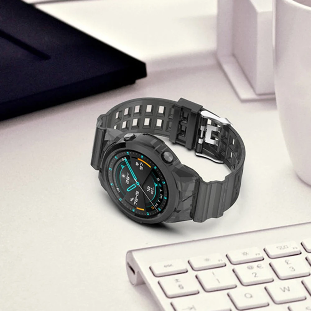 

Silicone Strap Protective Case for Huawei Watch GT2 46mm Wrist Band GT 2 TPU Transparent Sport Watchband Bracelet Cover Bumper