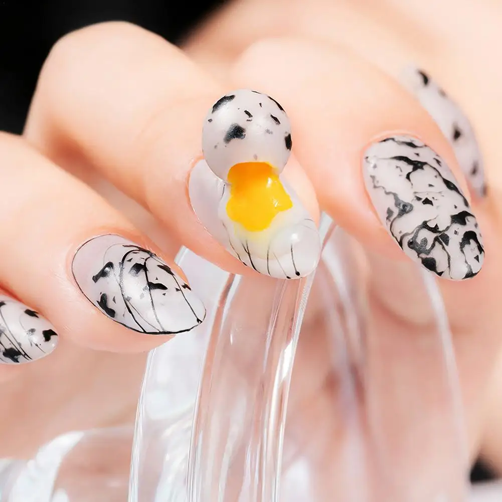 

8ml FRANCHESKA Nail Art EggShell Glue Quail Egg Shell Glue Spot Nail Polish Gel Uv Quail Spot Nail Oil Glue Black Spot SealTSLM