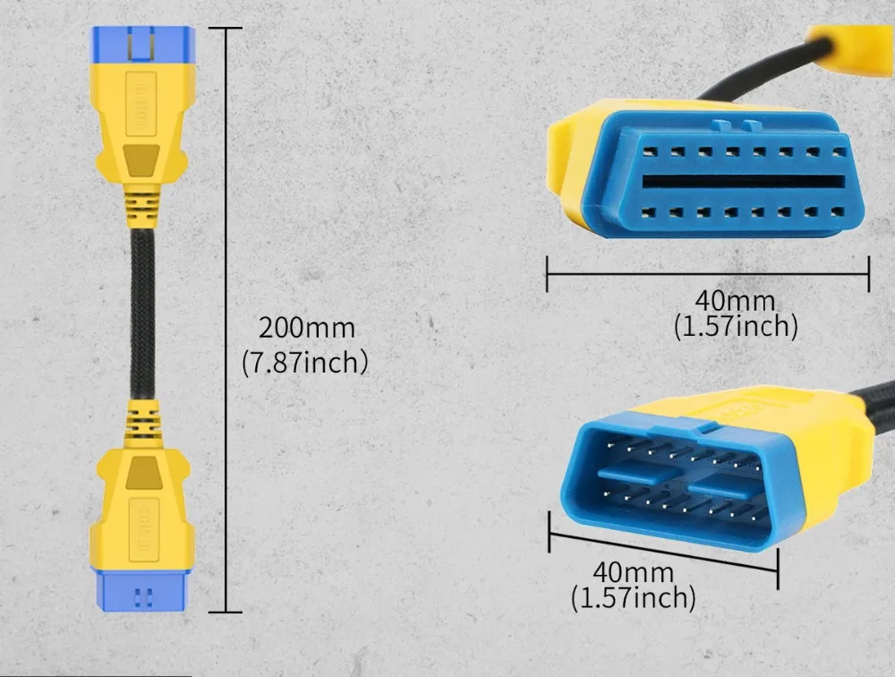 Autool obd2 kabel 150cm 1m 1 zu 3 konverter adapter obdii verlängerung kabel verstärktes kabel kabel zum starten easydiag golo elm327 – Detail 11