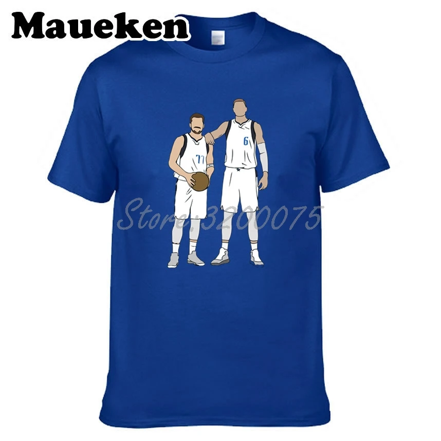 Мужская футболка в европейском стиле с двумя звездами Luka Doncic 77 X Кристапс