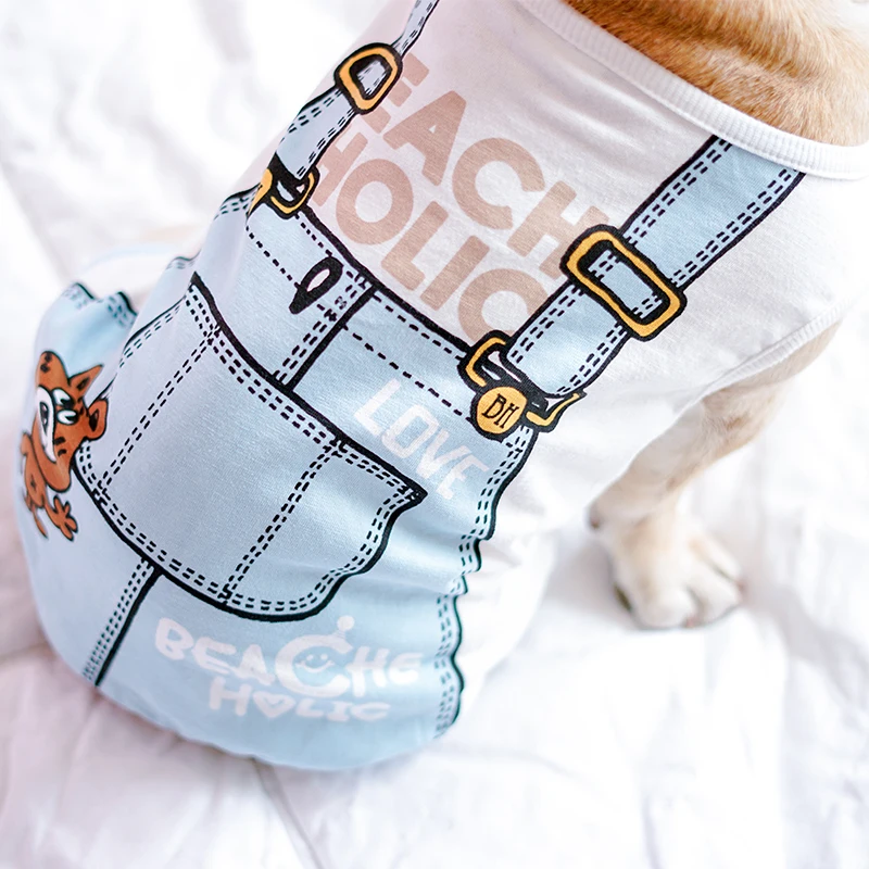 Летняя одежда для собак хлопковая футболка Vests Одежда маленьких средних костюм