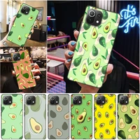 funny cute avocado phone case for xiaomi 11 10t 10s 10 lite pro ultra cc9 pro funny cute avocado funda soft tpu cases coque